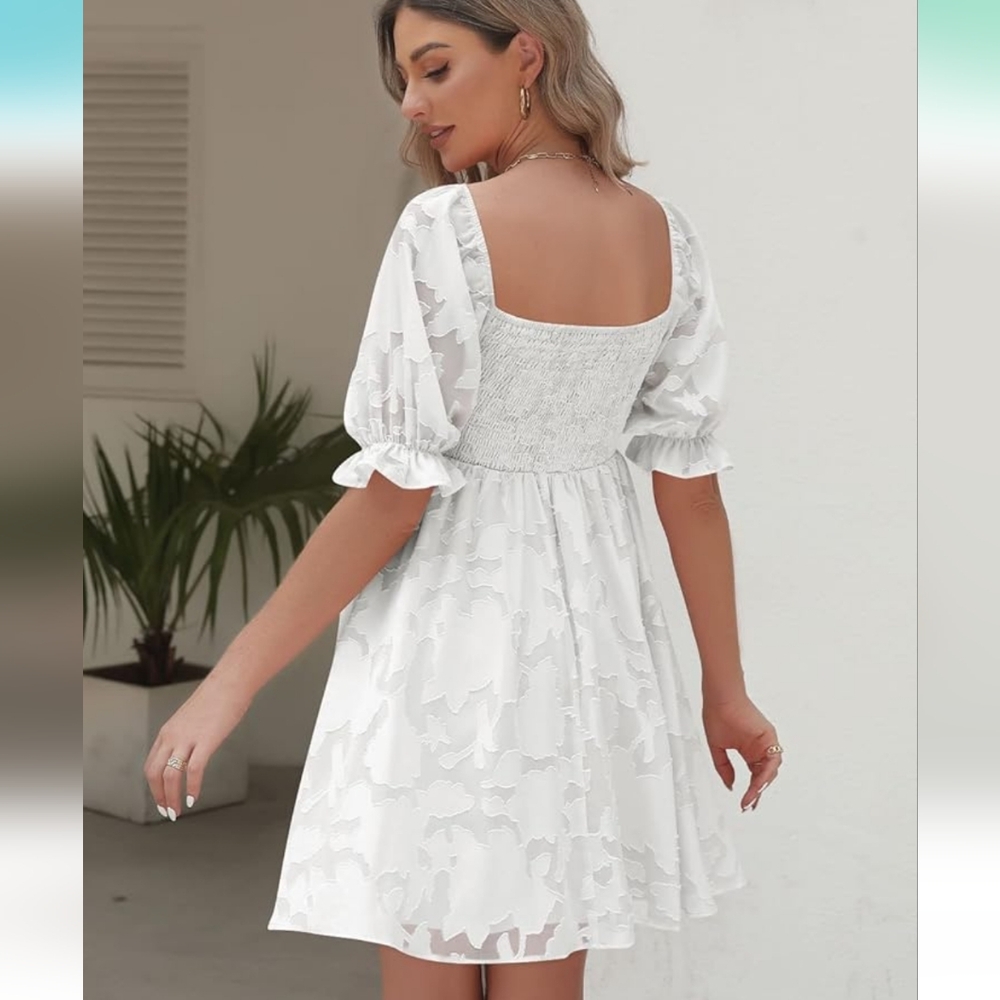 LILLUSORY Women's Square Neck Floral Mini Dresses
